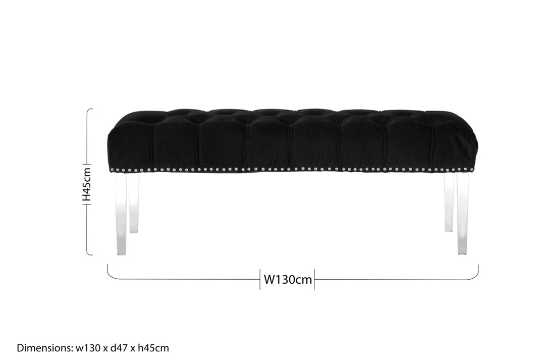 Sorrento Black Velvet Bench