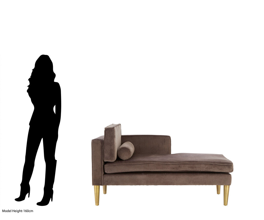 Como Grey Velvet Left Hand Chaise Longue