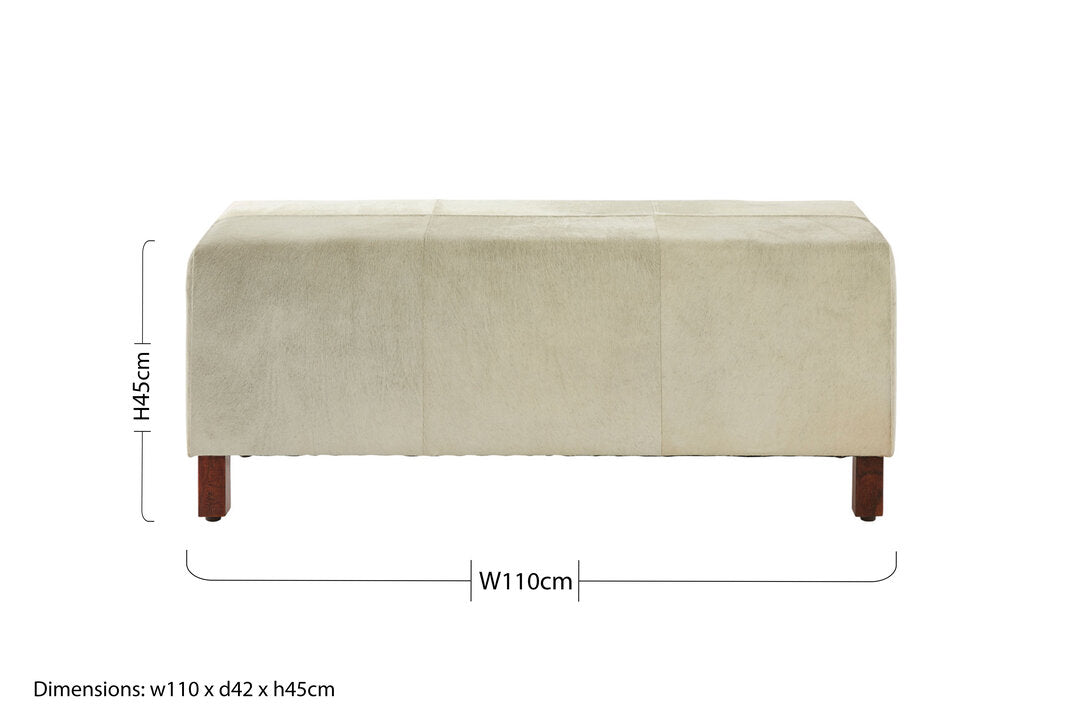 Vienna Townhouse Natural Leather Bench With Wood Legs