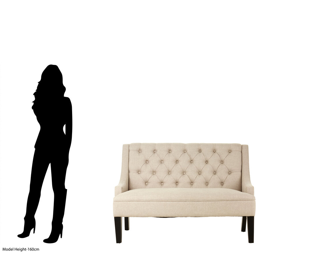 Lisbon High Back Natural Linen Bench