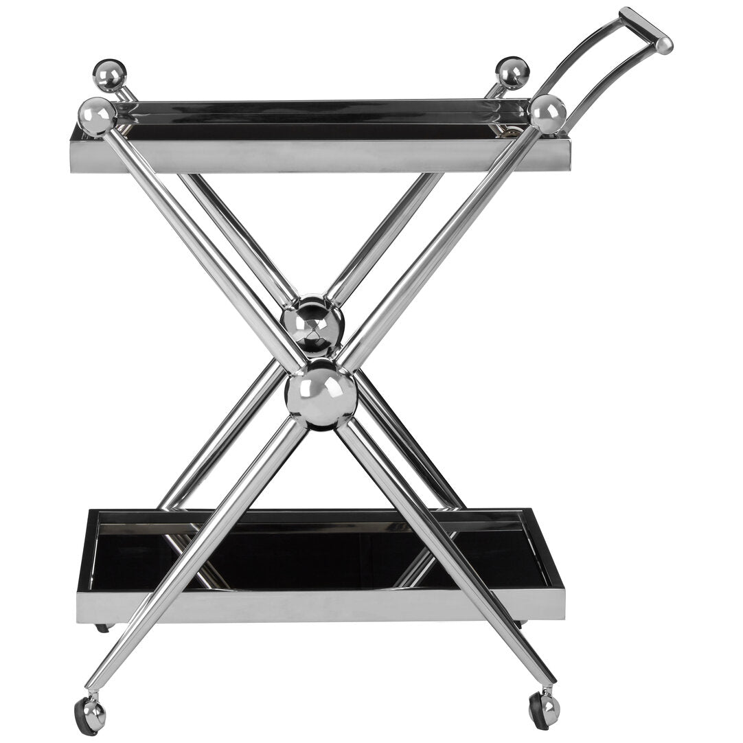 Cambridge 2 Tier Silver And Cross Design Trolley