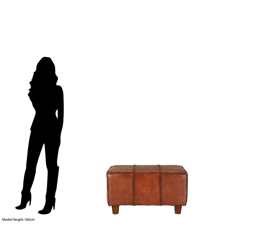 Carlton Leather Bench With Teak Wood Legs