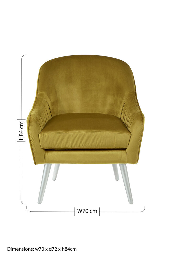 Como Mustard Velvet Armchair