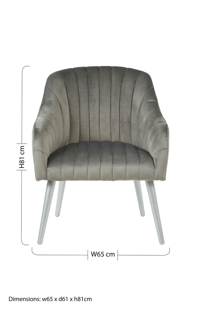 Como Grey Fabric Armchair