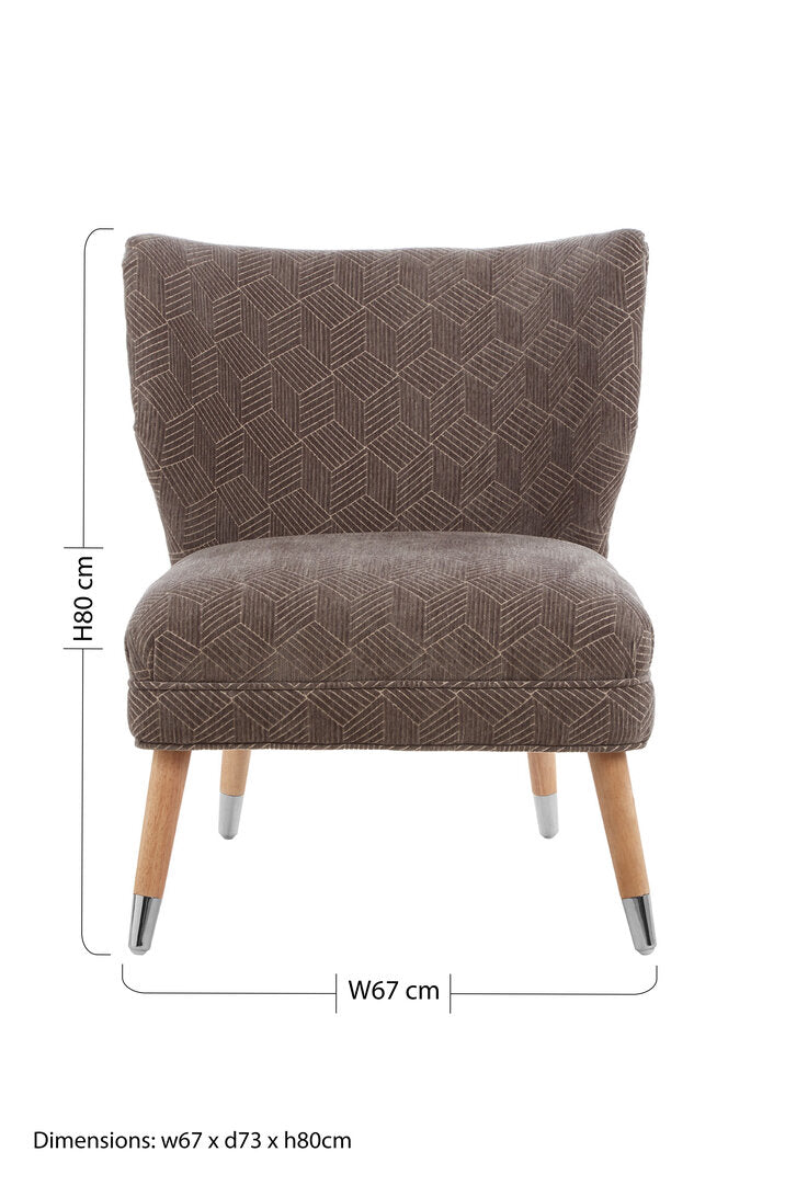 Sorrento Park Grey Chenille Wingback Chair