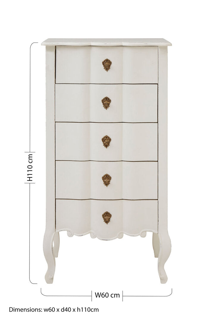 Stirling 5 Drawer White Chest