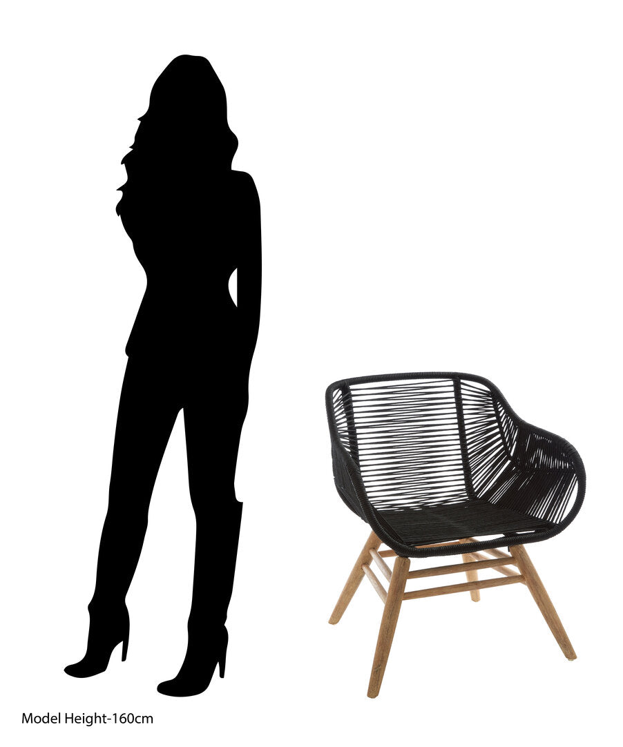 York Black Rope Armchair