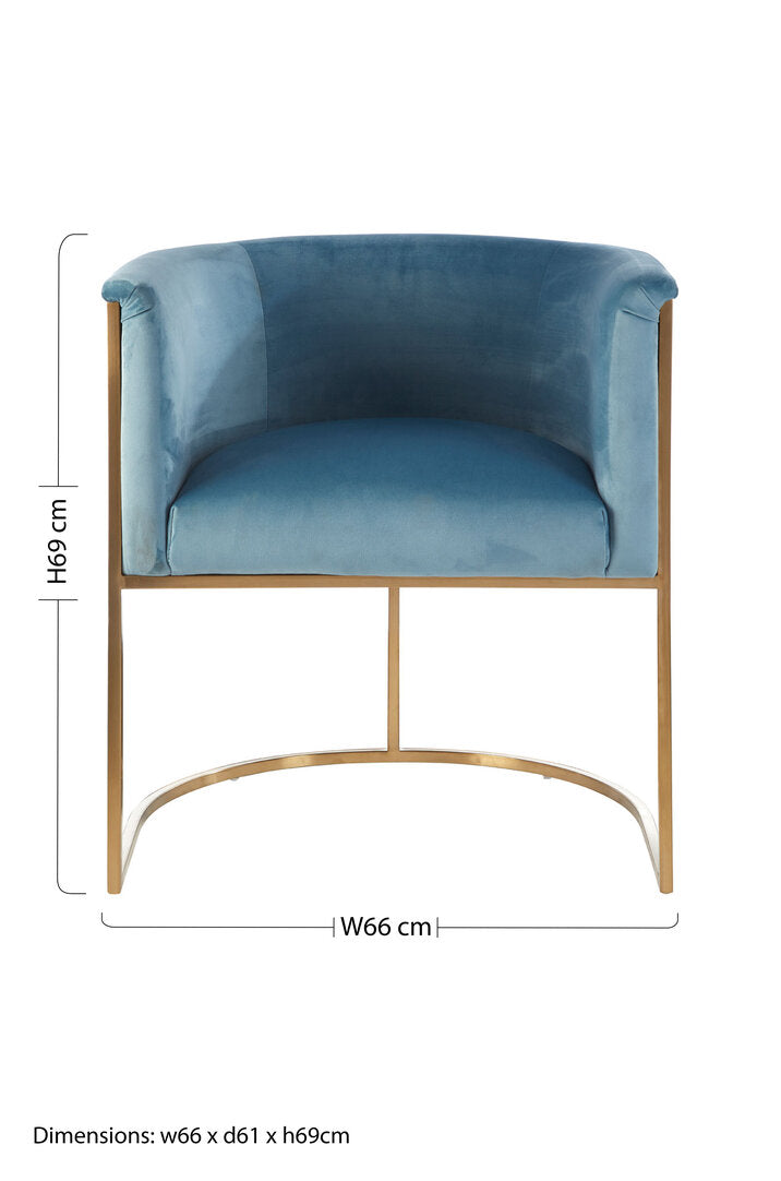 Naples Blue Velvet Chair