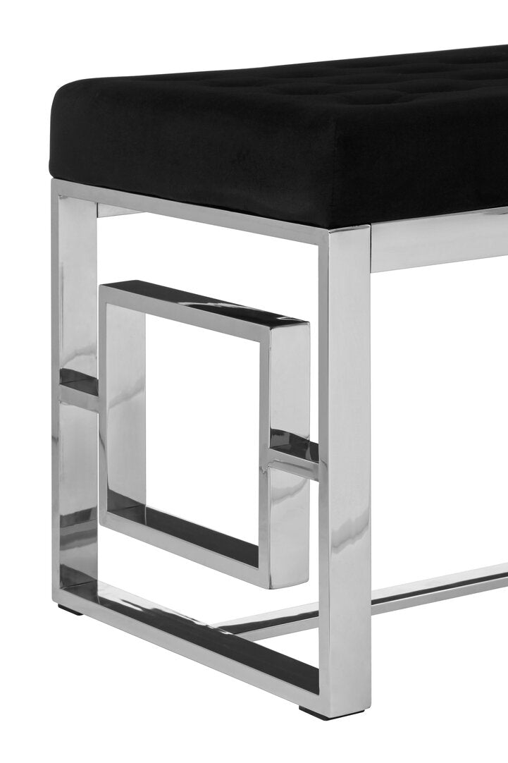 Aurora Black Tufted Bench