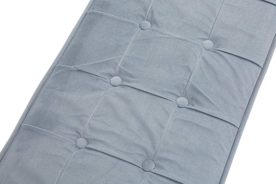 Aurora Powder Blue And Gold Tufted Bench