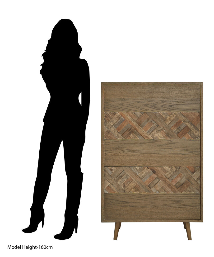 Kensington Wooden Chest of 5 Drawers