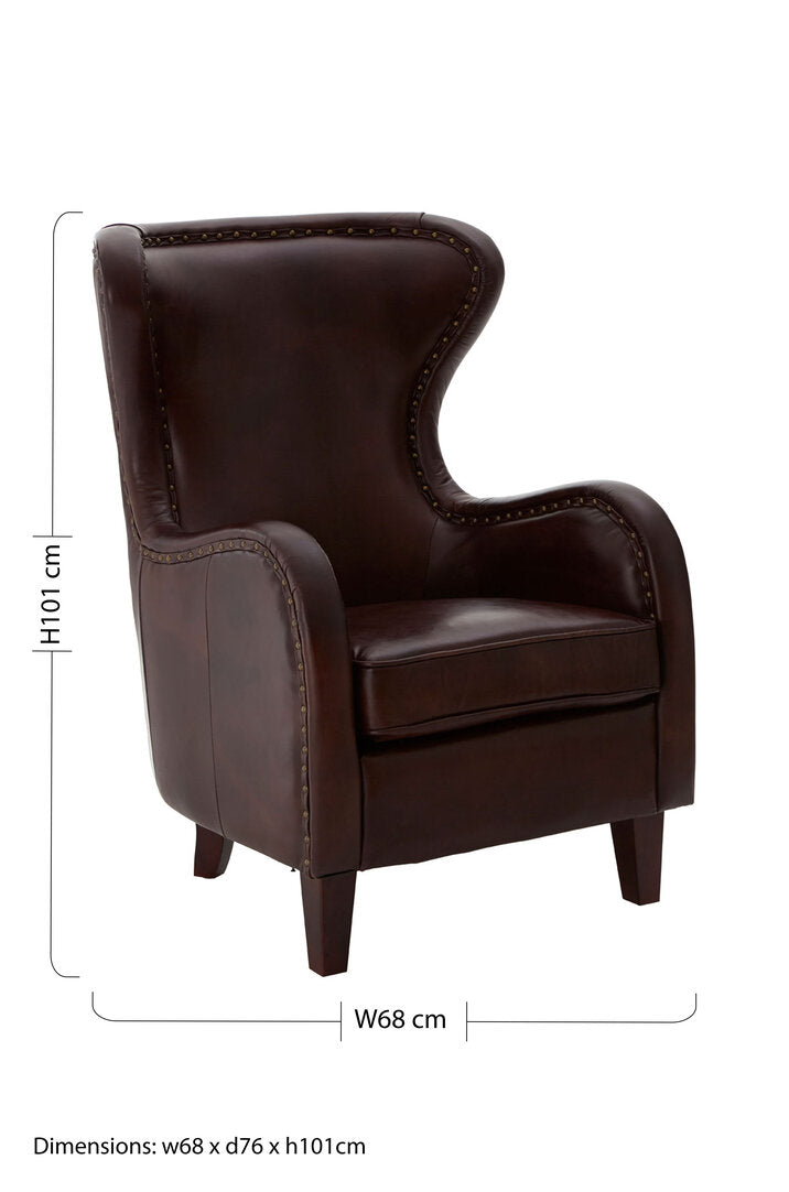 Verona Brown Leather Lounge Chair