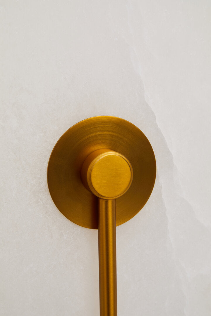 Lisbon White Marble Wall Light with Gold Accent