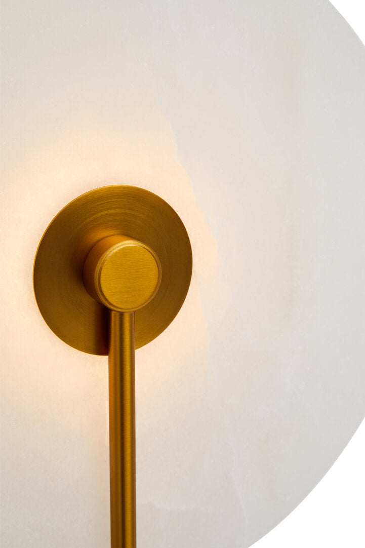 Lisbon White Marble Wall Light with Gold Accent