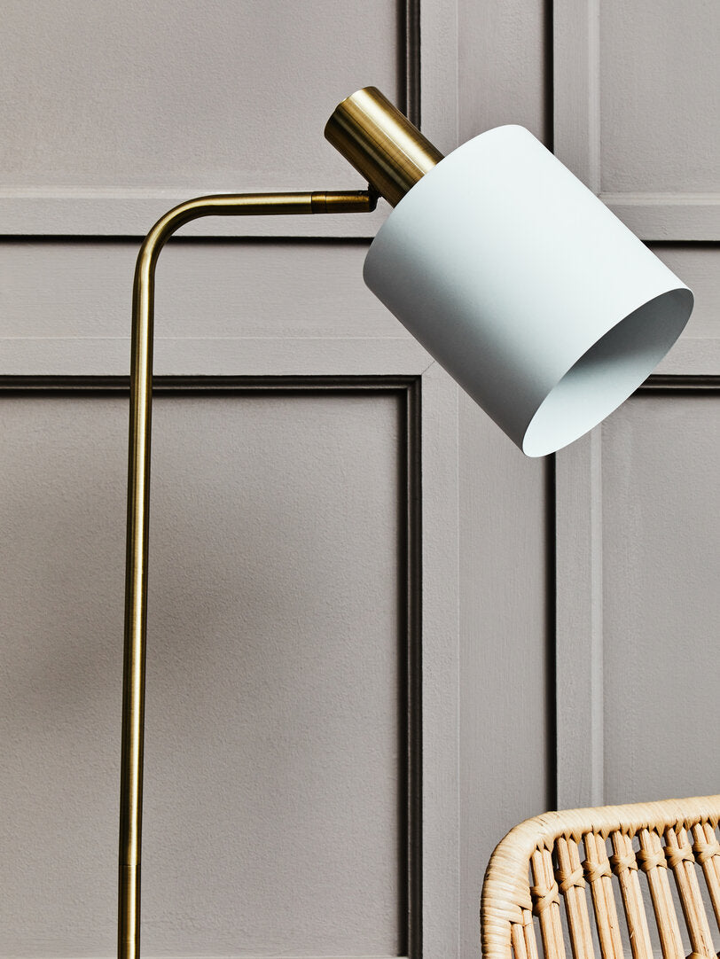Oxford White Marble and Gold Floor Lamp