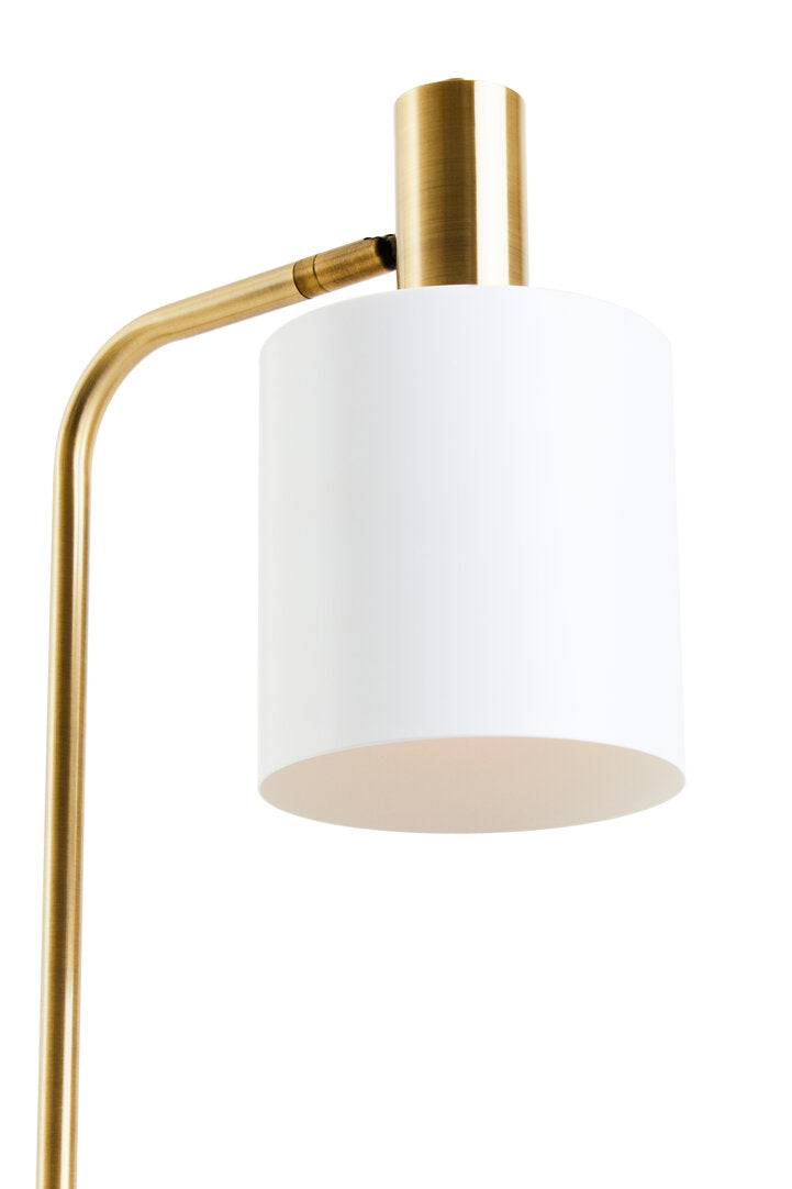 Oxford White Marble and Gold Floor Lamp
