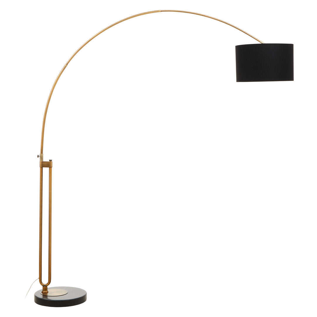 Madison Antique Brass Floor Lamp with Black Marble Base