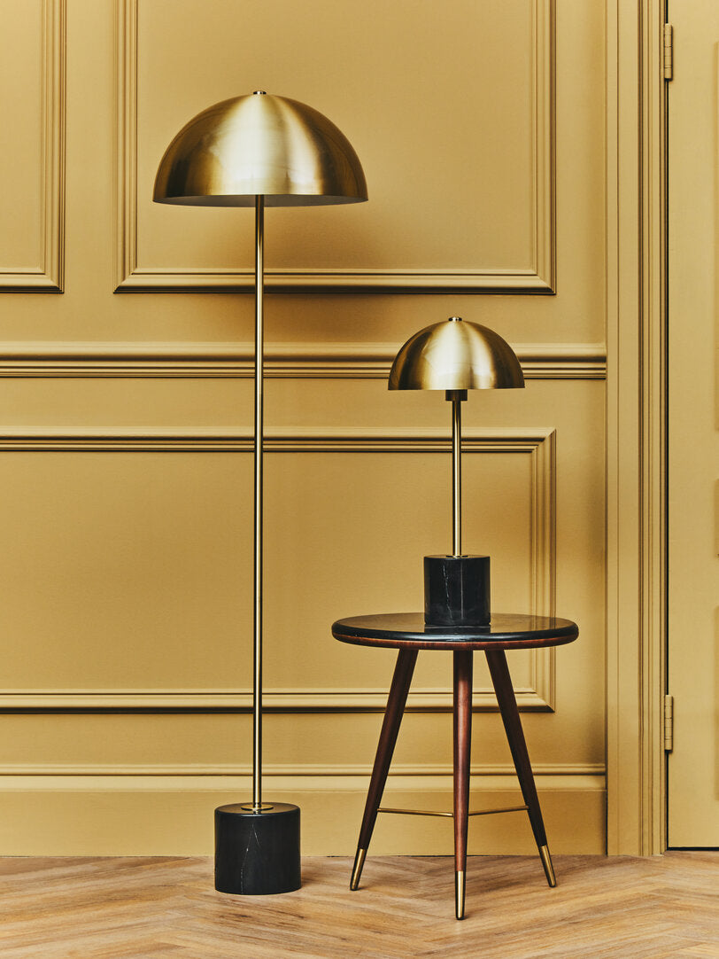 Notting Brushed Brass Table Lamp with Black Marble Base