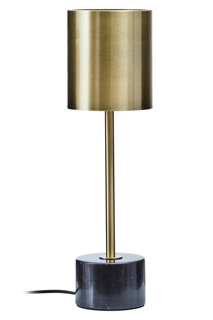 Carlton Brushed Brass Table Lamp with Black Marble Base