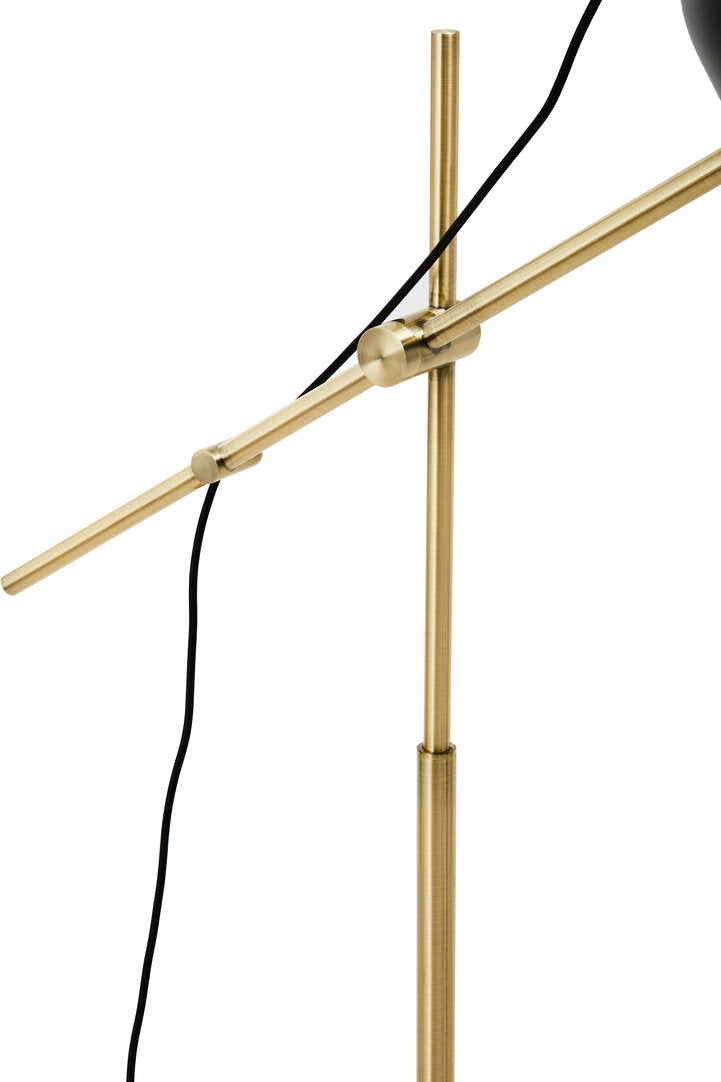 Stirling Black and Brass Finish Floor Lamp with Marble Base