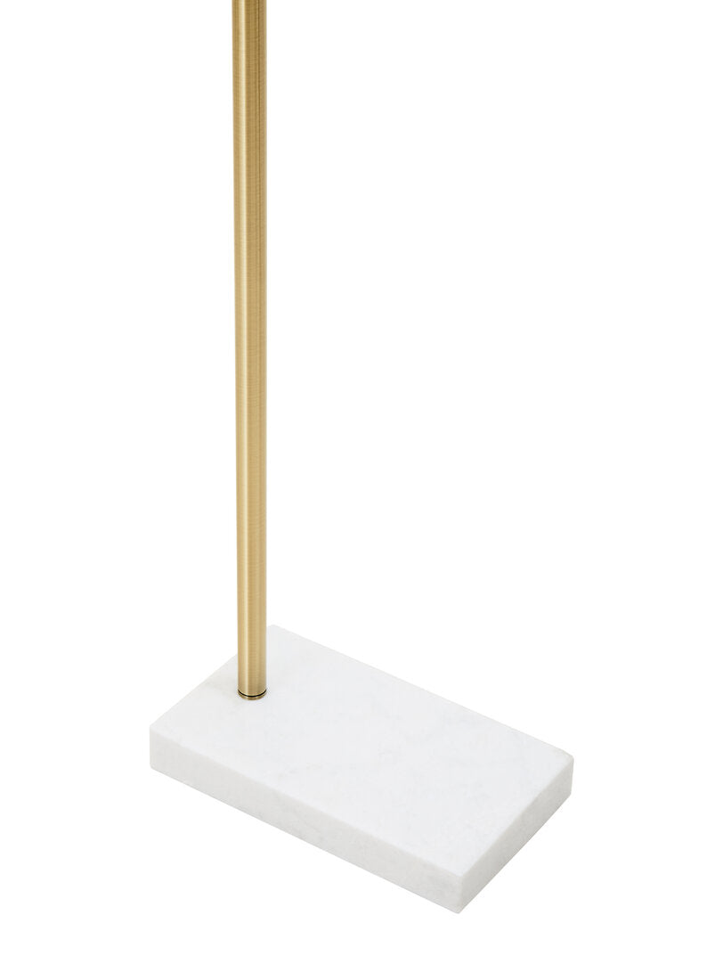 Stirling Black and Brass Finish Floor Lamp with Marble Base