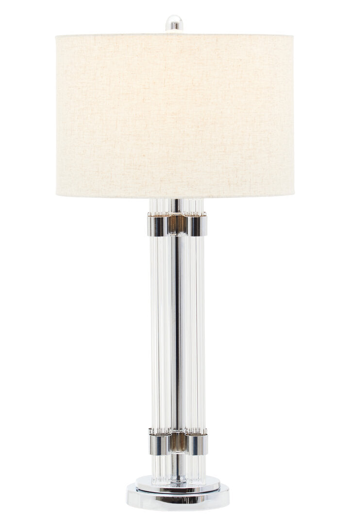 Lincoln Matte Silver and Ivory Table Lamp
