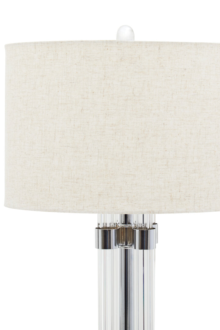 Lincoln Matte Silver and Ivory Table Lamp