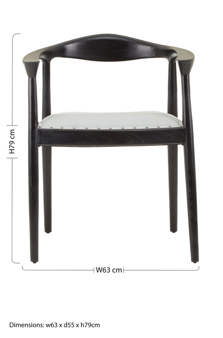 Seville Open Back Grey Leather Chair