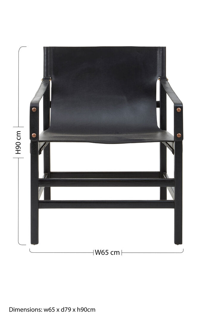 Seville Black Teak Wood Frame Armchair