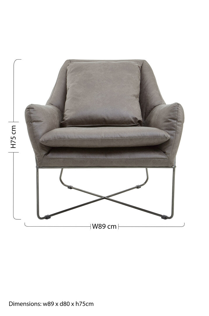 Granada Grey faux leather Chair