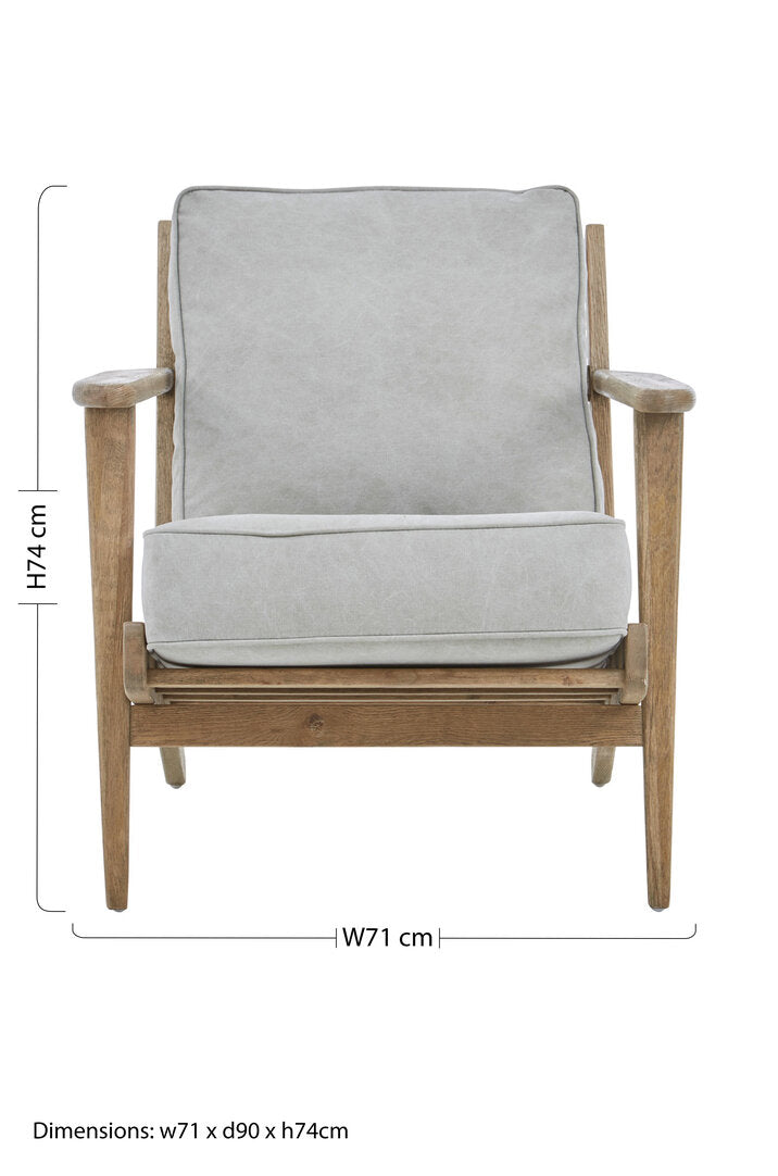 Laguna Grey Linen Oak Frame Armchair