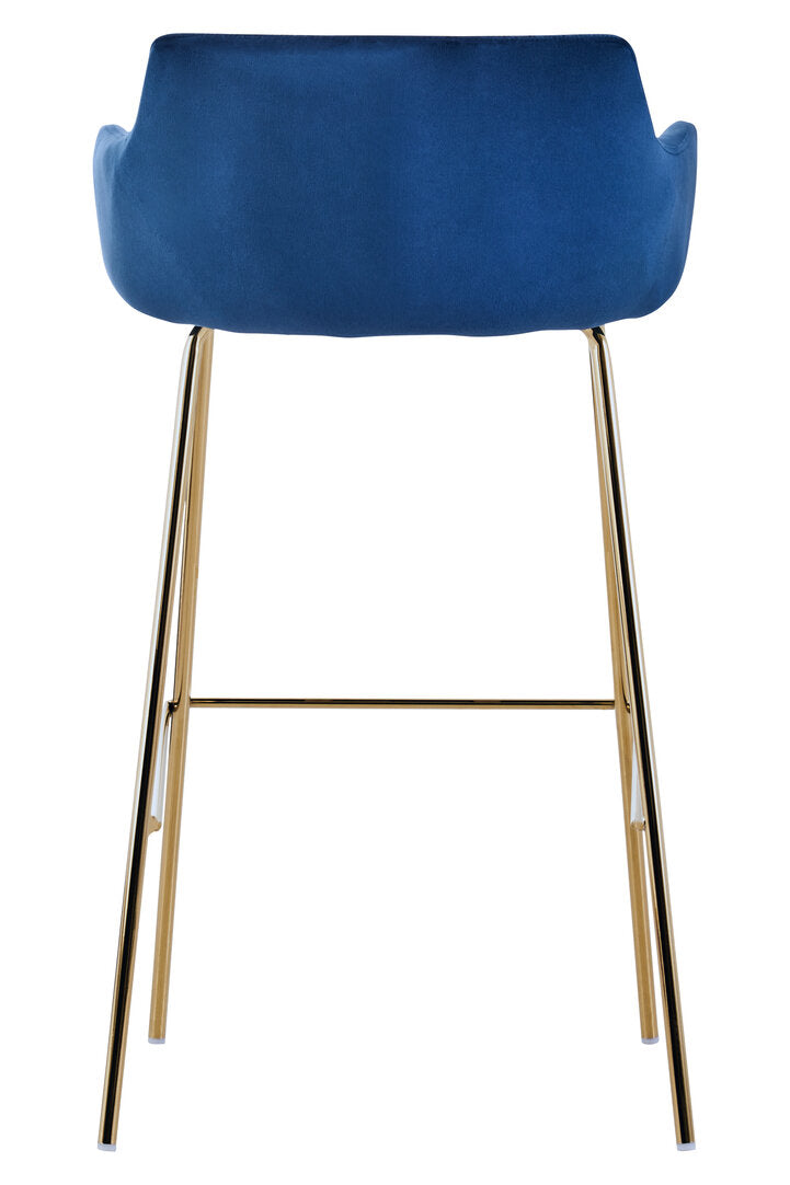 Devon Velvet Low Back Bar Chair Blue