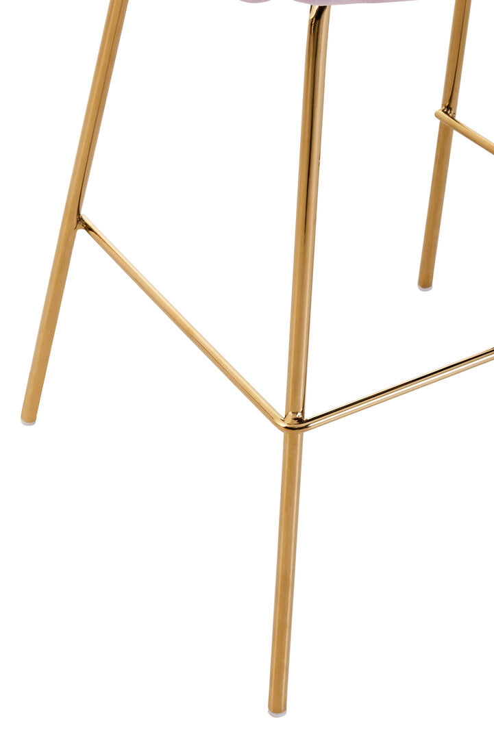 Devon Pink Velvet Low Back Bar Chair