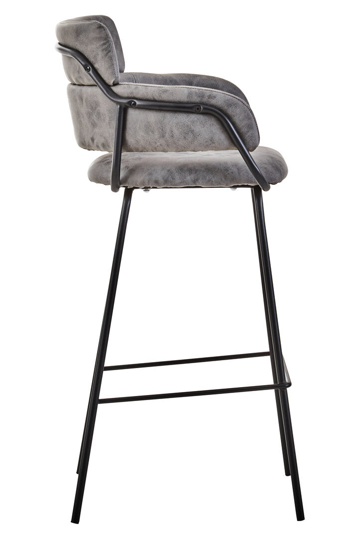 Devon Grey Faux Leather Bar Chair
