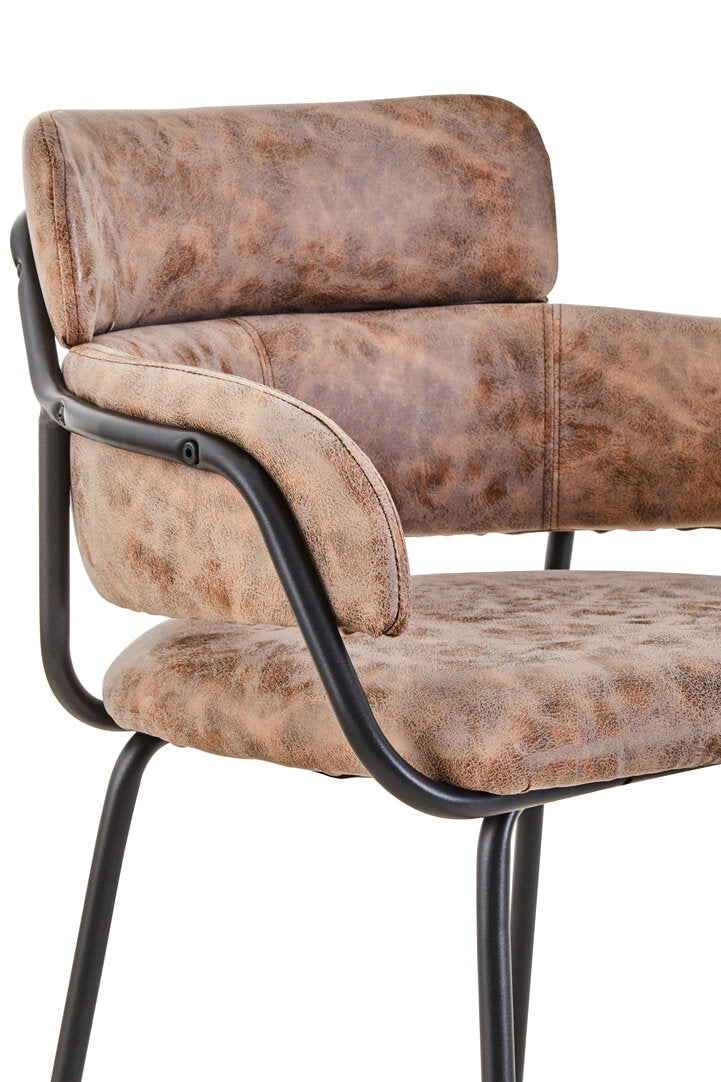 Devon Brown Faux Leather Bar Chair