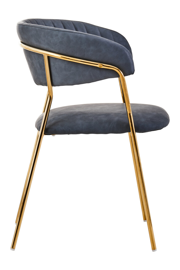 Devon Dark Grey Faux Leather Dining Chair