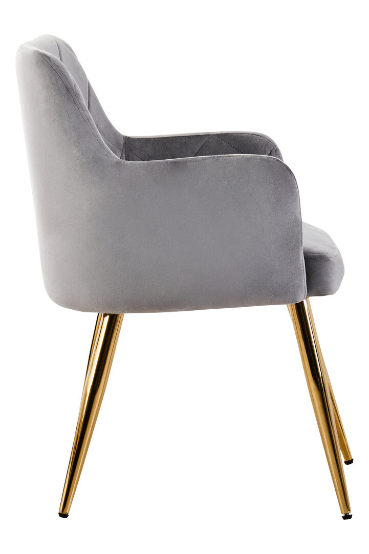 Devon Mink Velvet Angular Dining Chair