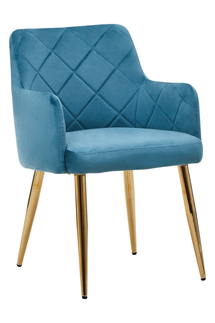 Devon Light Blue Velvet Angular Dining Chair