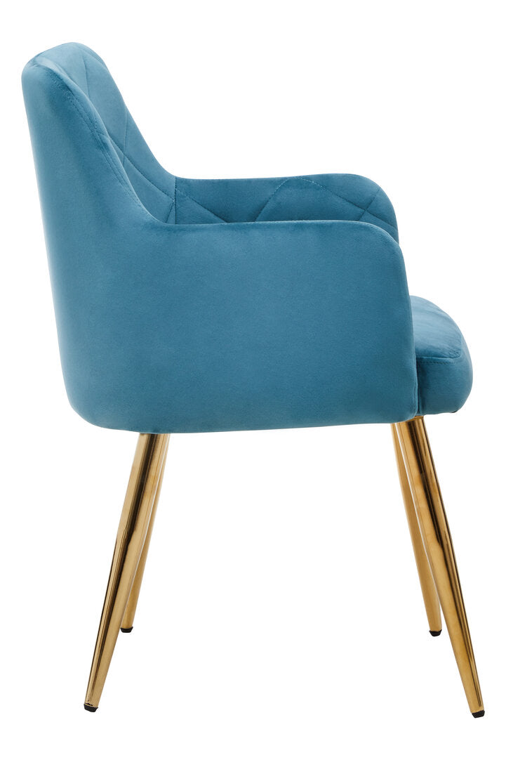 Devon Light Blue Velvet Angular Dining Chair