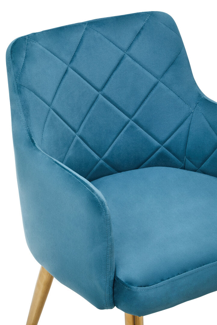 Devon Light Blue Velvet Angular Dining Chair