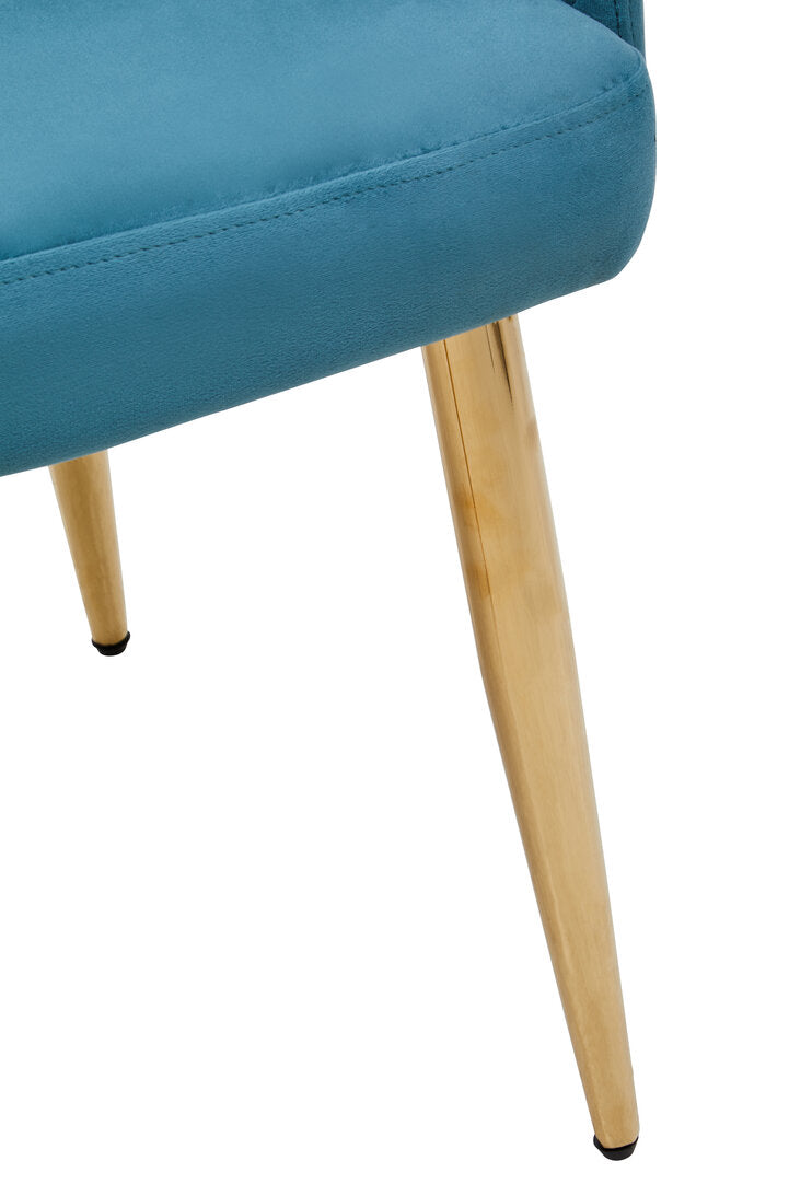 Devon Light Blue Velvet Angular Dining Chair