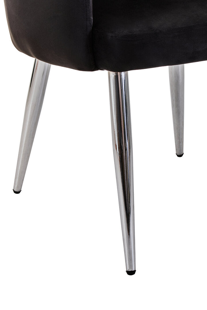 Devon Black Velvet Splayed Dining Chair