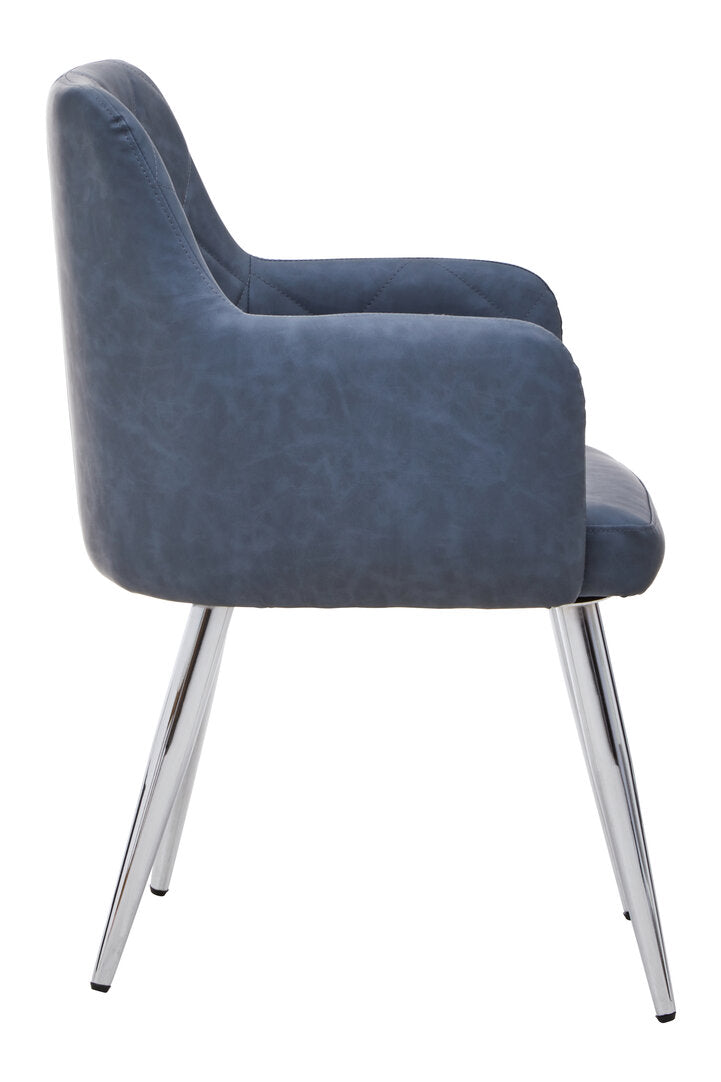 Devon Dark Grey And Chrome Dining Chair