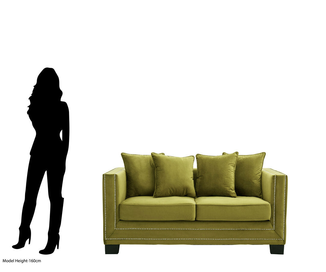Kensington 2 Seat Moss Velvet Sofa