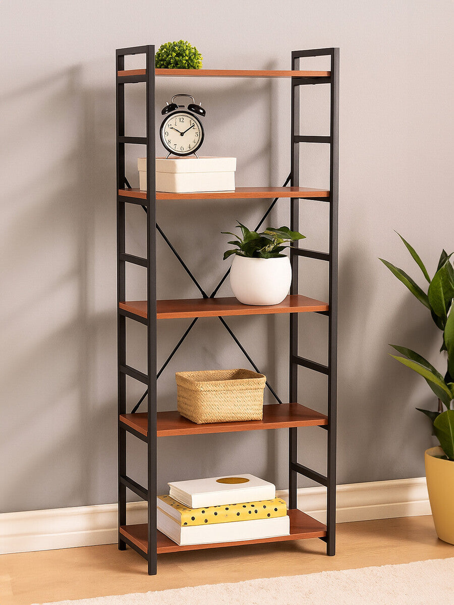 Edale 5 Tier Wood Finish Shelf Unit