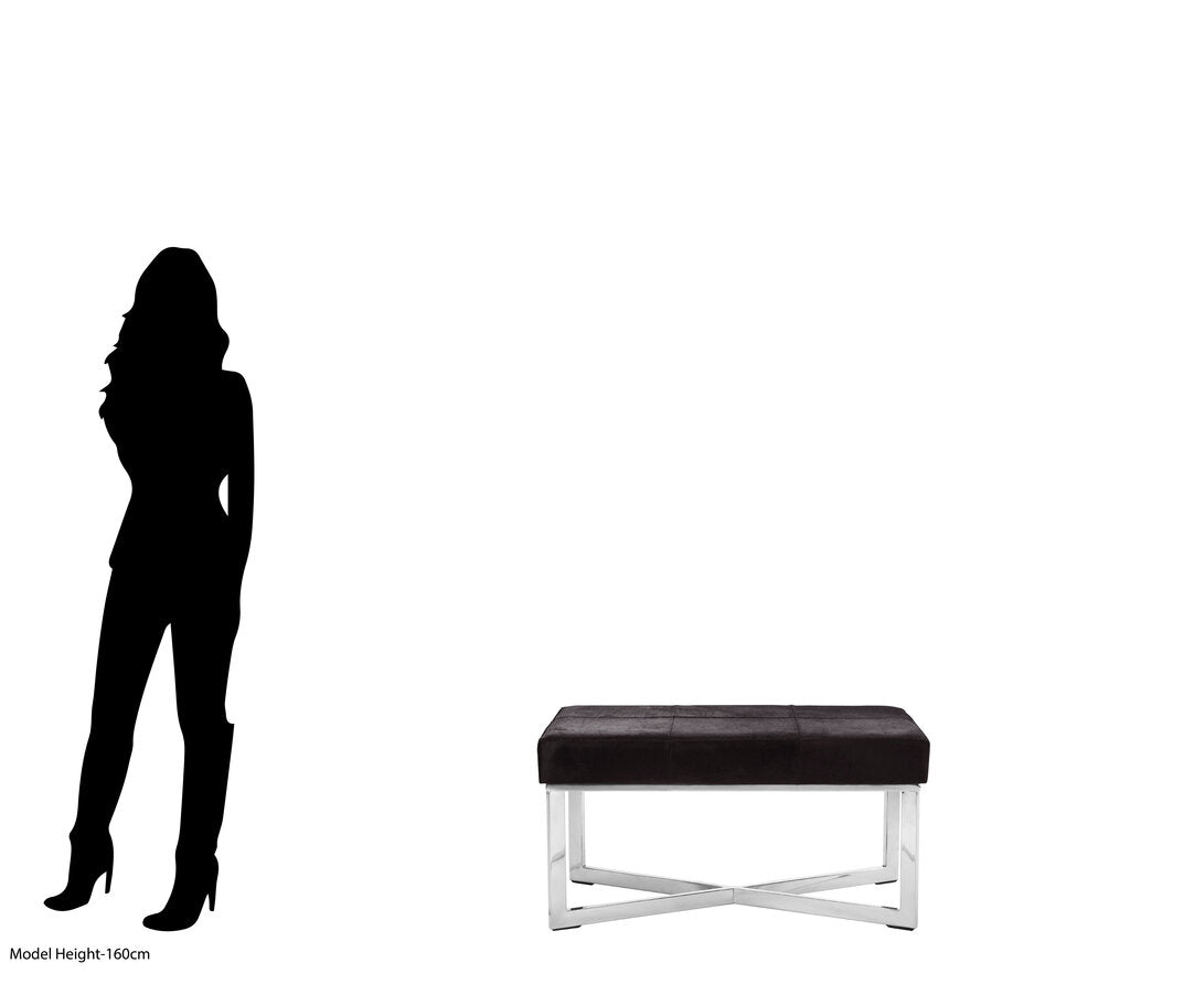 Vienna Townhouse Black Leather Bench