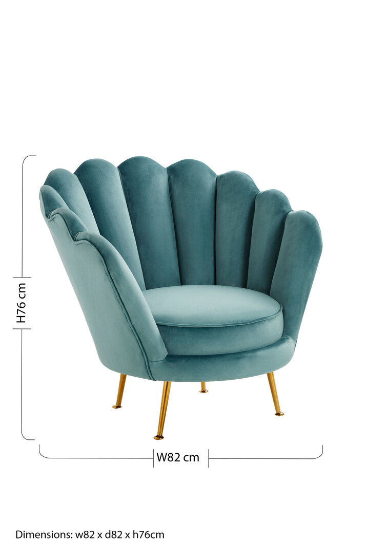 Whitby Blue Scalloped Chair