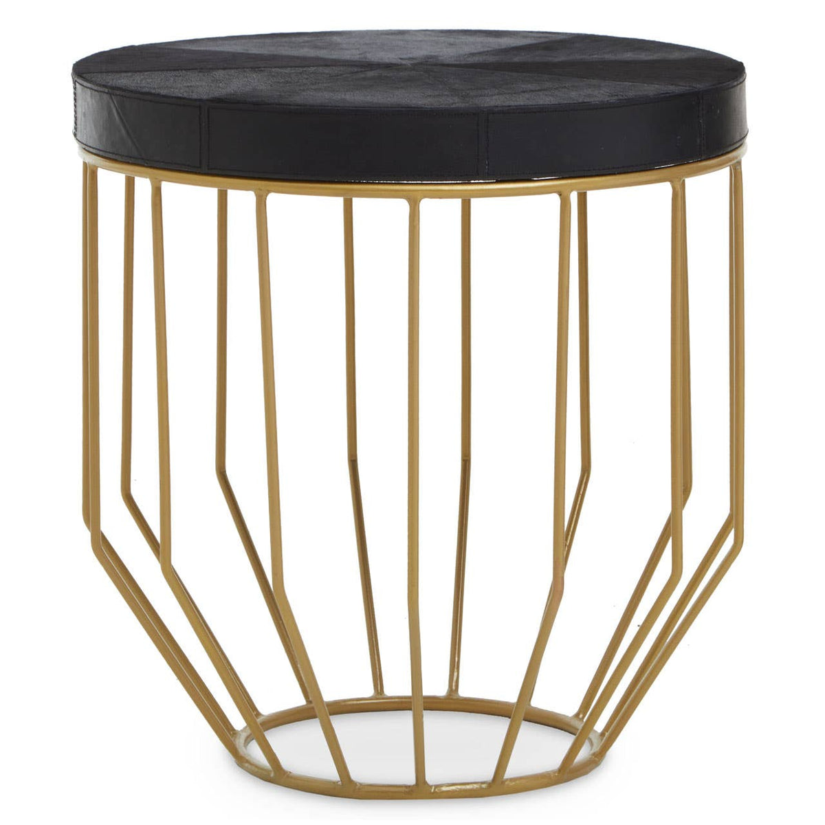 Vienna Hair On Leather Round Side Table