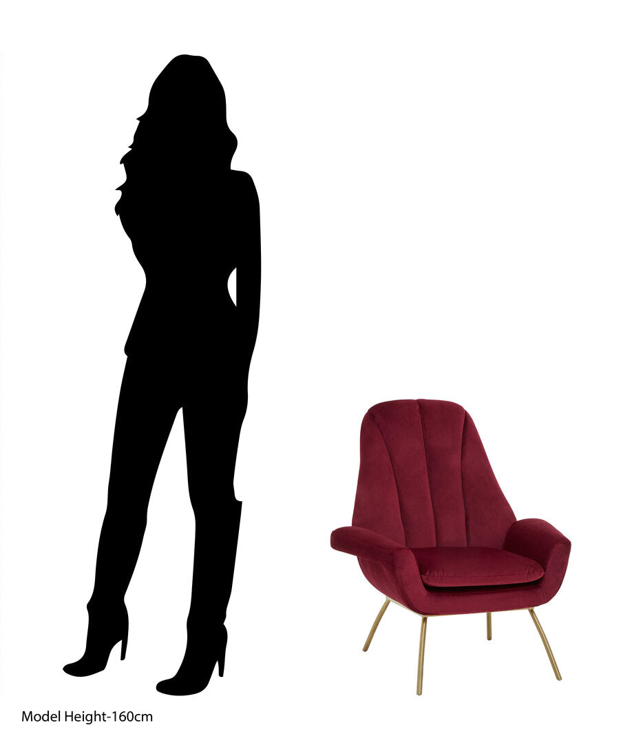 Vienna Wine Velvet Lounge Chair