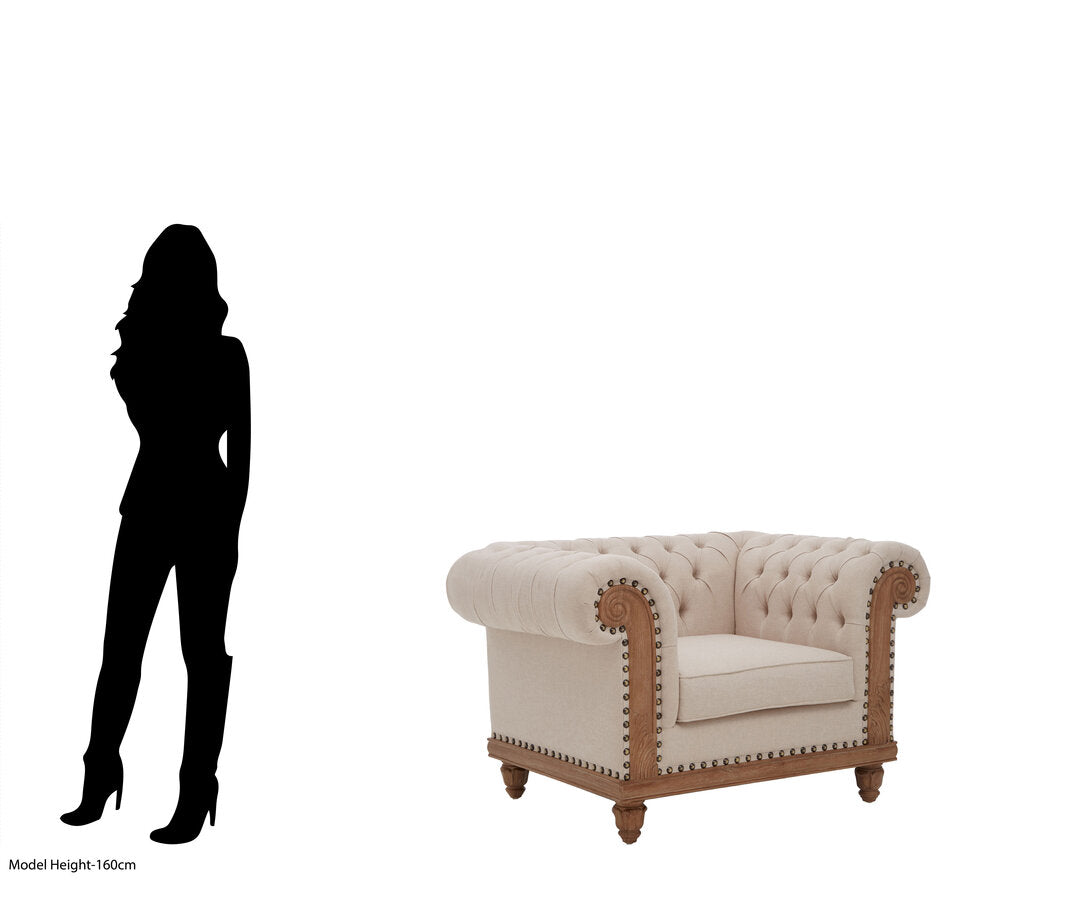 Savannah Chesterfield Cream Armchair